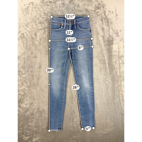 Madewell High Rise Skinny Jeans Women's Size 24 Blue Denim Pants - Picture 7 of 8